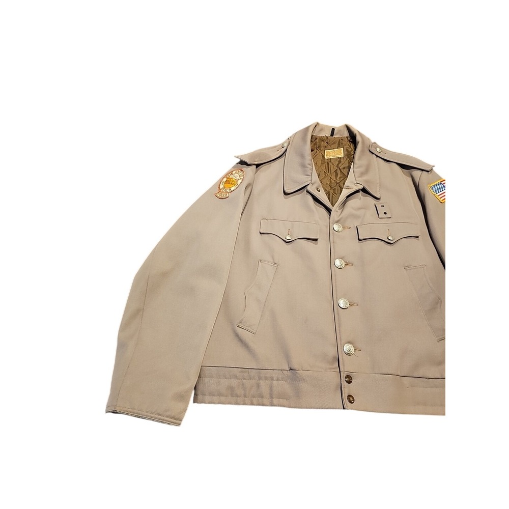 Vintage Capital Tuffy New‎ Symrna Police Jacket Obsolete Full Zip Patches Sz 44 - Picture 2 of 16